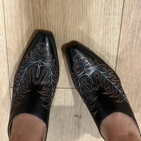 Charlie 1 Horse Womens Size 6 Lucchese Western Mule Boots / Clogs Square Toe - Picture 3 of 16